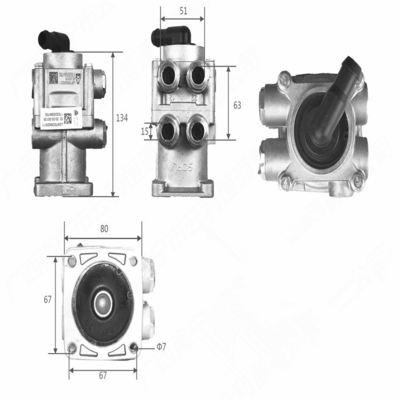 Master Brake Valve LG9704360057 untuk SINOTRUK CNHTC Trucks 2005- Bagian Otomotif yang Harus Memiliki
