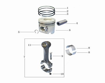 HFC4DA1 Bagian Mesin Diesel Piston Pin Circlip untuk Performa Mesin yang Ditingkatkan